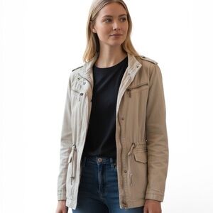 Max Jeans Utility Military Jacket Color Winter White Ivory Size XS NWOT